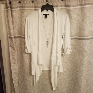 Gorgeous white waterfall flutter sweater